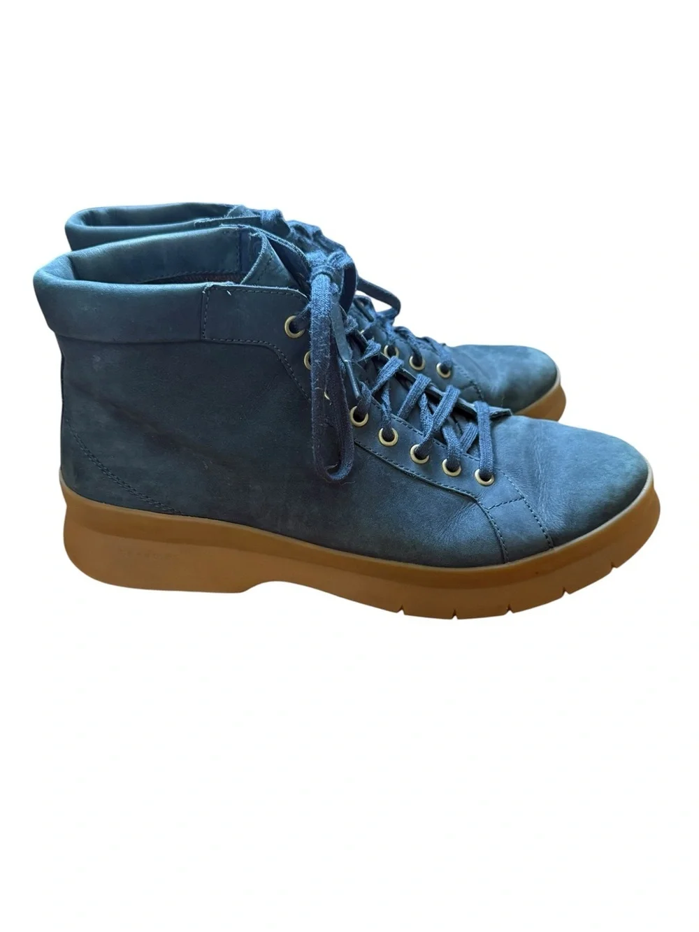 Cole Haan Blue Suede Pinch Utility Chukka Boots